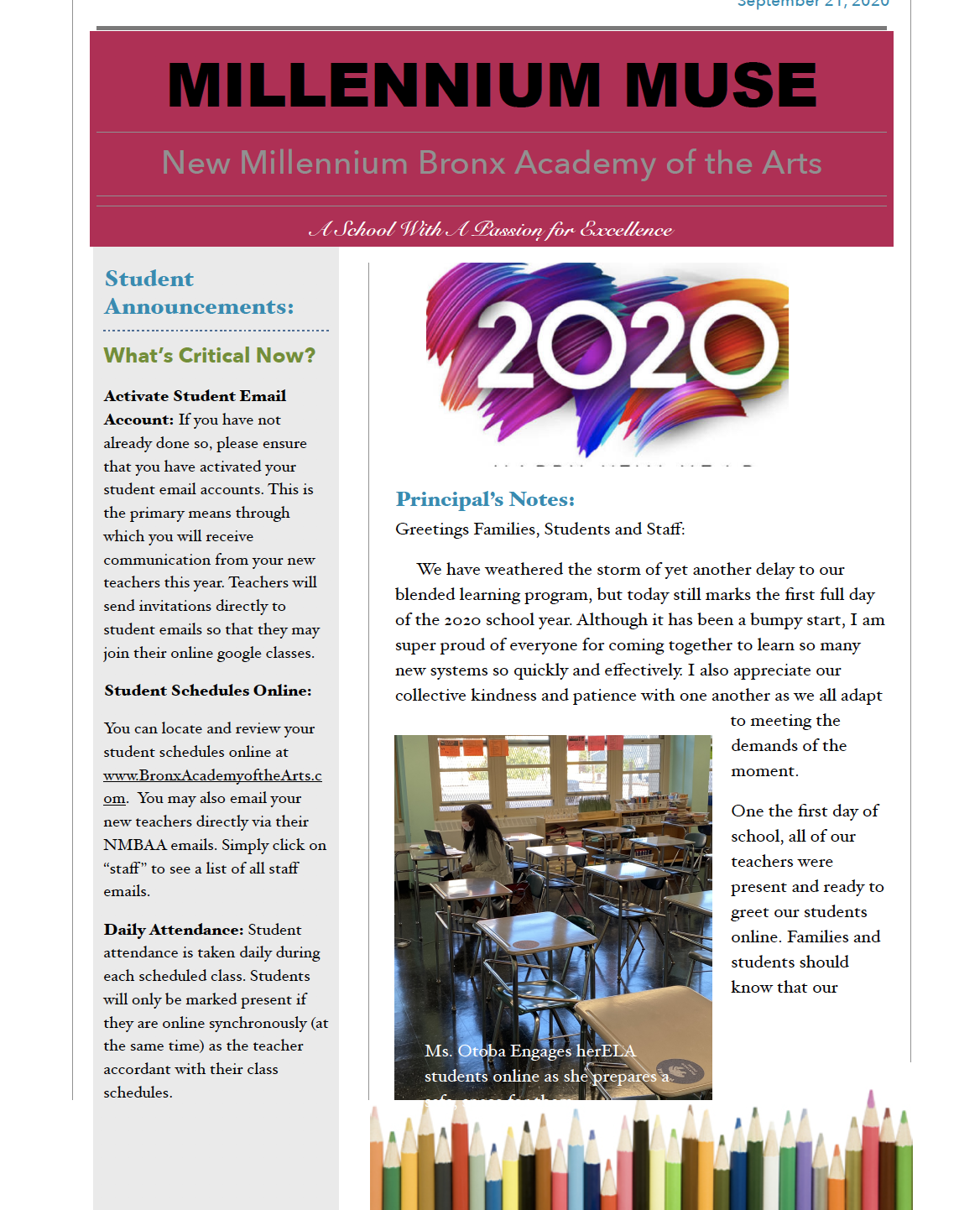 New Millennium Bronx Newsletter